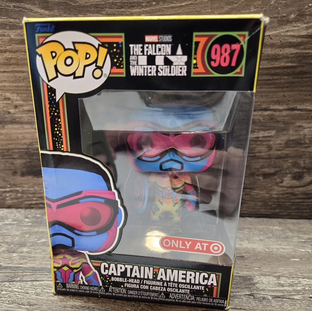 Funko Pop Marvel Falcon Winter Soldier Captain America 987 Blacklight Exclusive‎